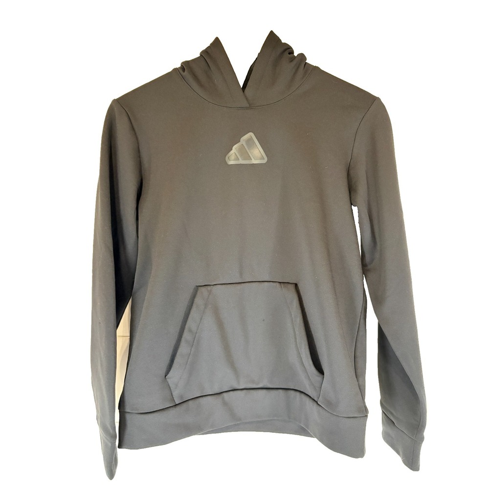 Adidas Youth Large L (14/16) Black Hoodie Sweatshirt‎ Logo